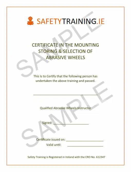 Abrasive Wheels certificate Donegal