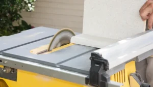 Table saw with exposed blade